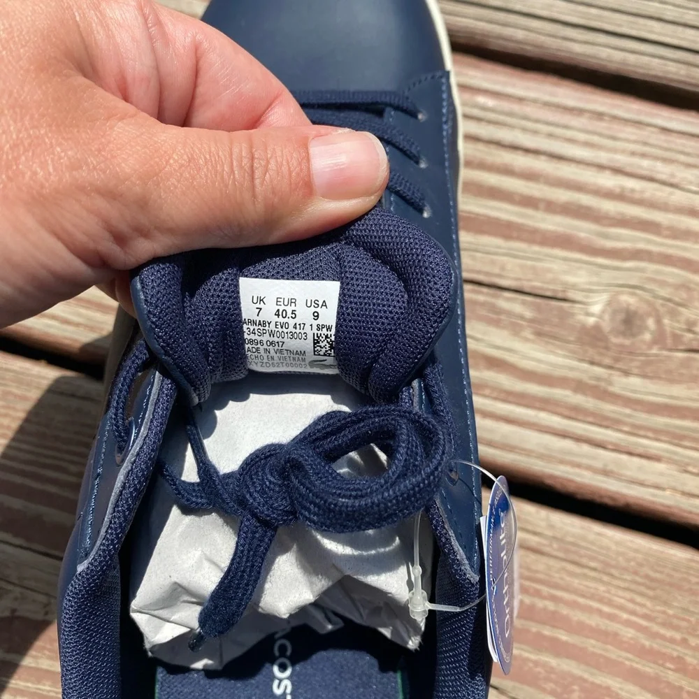 NWT Lacoste Low-Top Casual Minimalist Sneakers Navy Blue Size 9